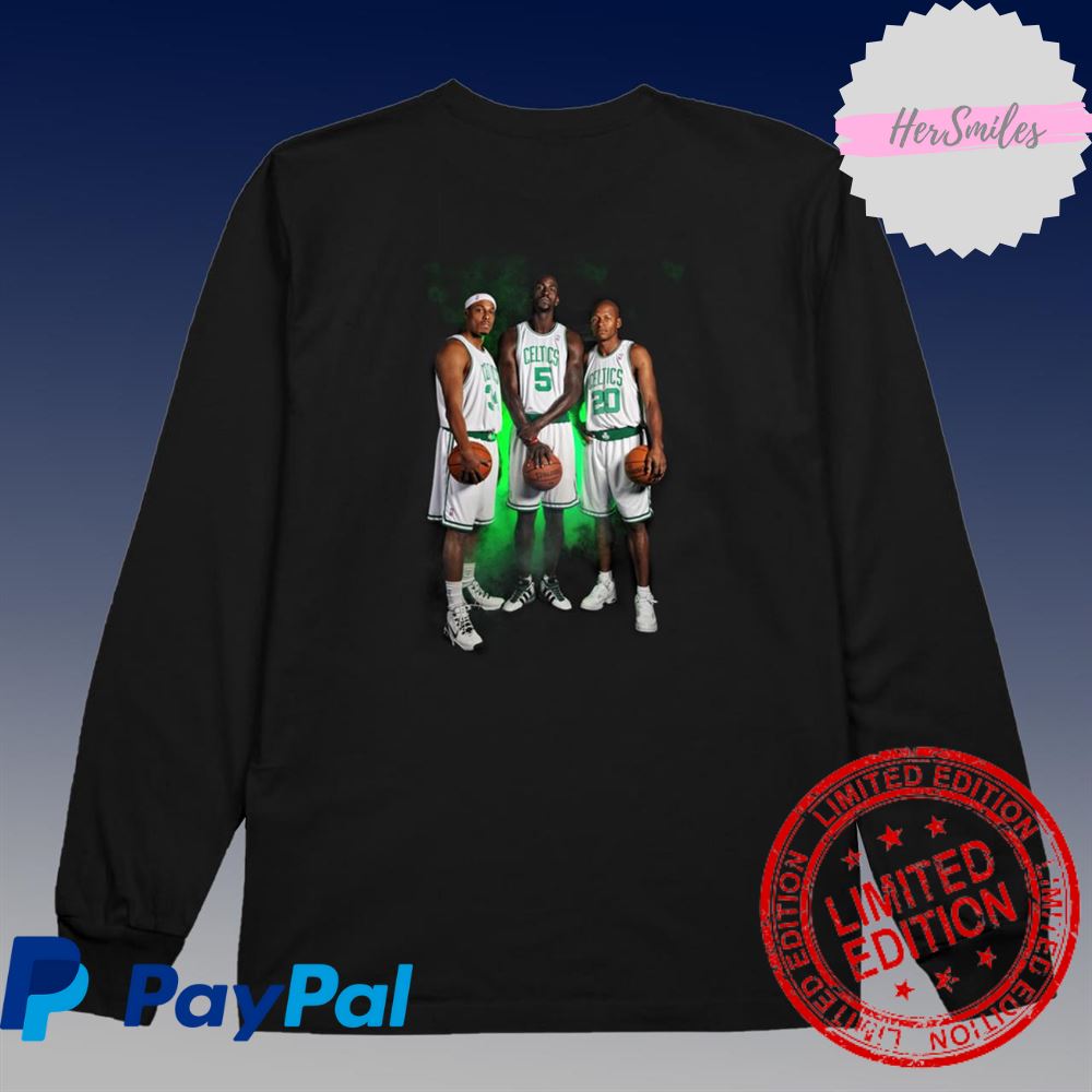 Kevin Garnett, Paul Pierce and Ray Allen Boston Celtics Fanatics Authentic Unsigned Shirt