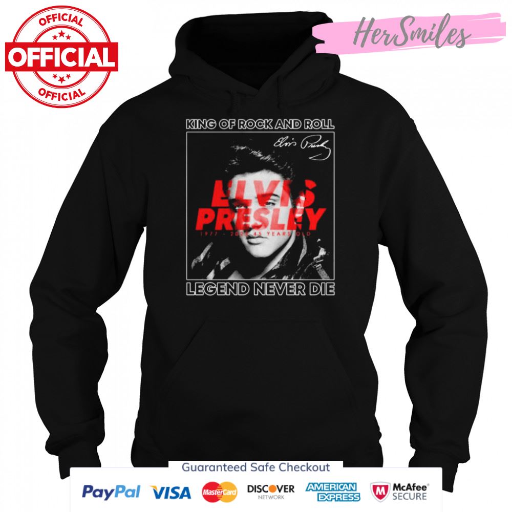 King Of Rock And Roll Elvis Presley 1977-2022 45 Years Old Legend Never Die Signatures Shirt King Of Rock And Roll Elvis Presley 1977-2022 45 Years Old Legend Never Die Signatures Shirt