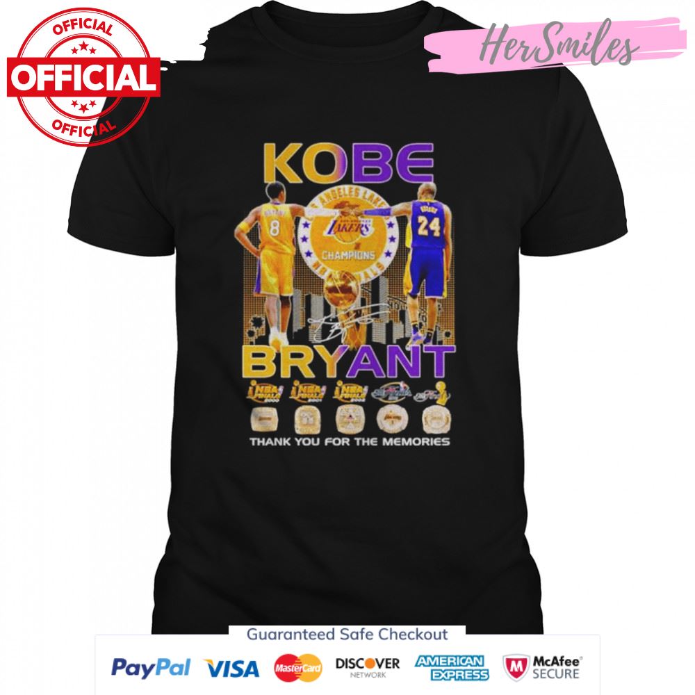 Kobe Bryant thank you for the memories signature T-shirt