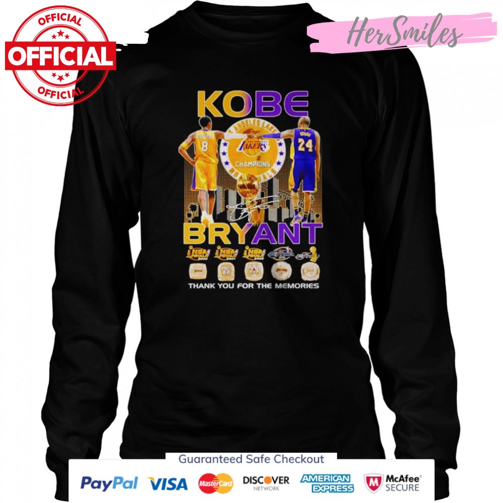Kobe Bryant thank you for the memories signature T-shirt Kobe Bryant thank you for the memories signature T-shirt