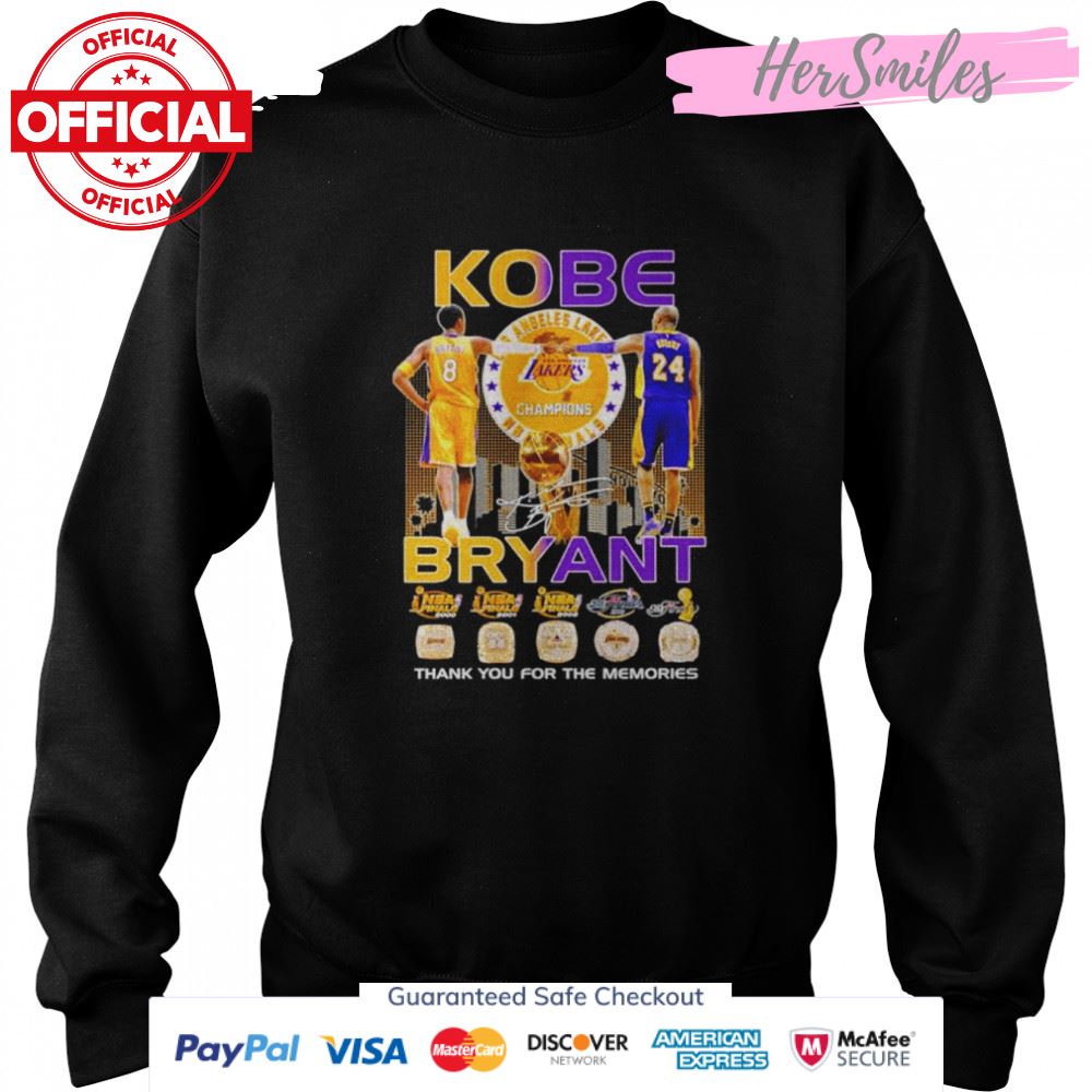 Kobe Bryant thank you for the memories signature T-shirt Kobe Bryant thank you for the memories signature T-shirt