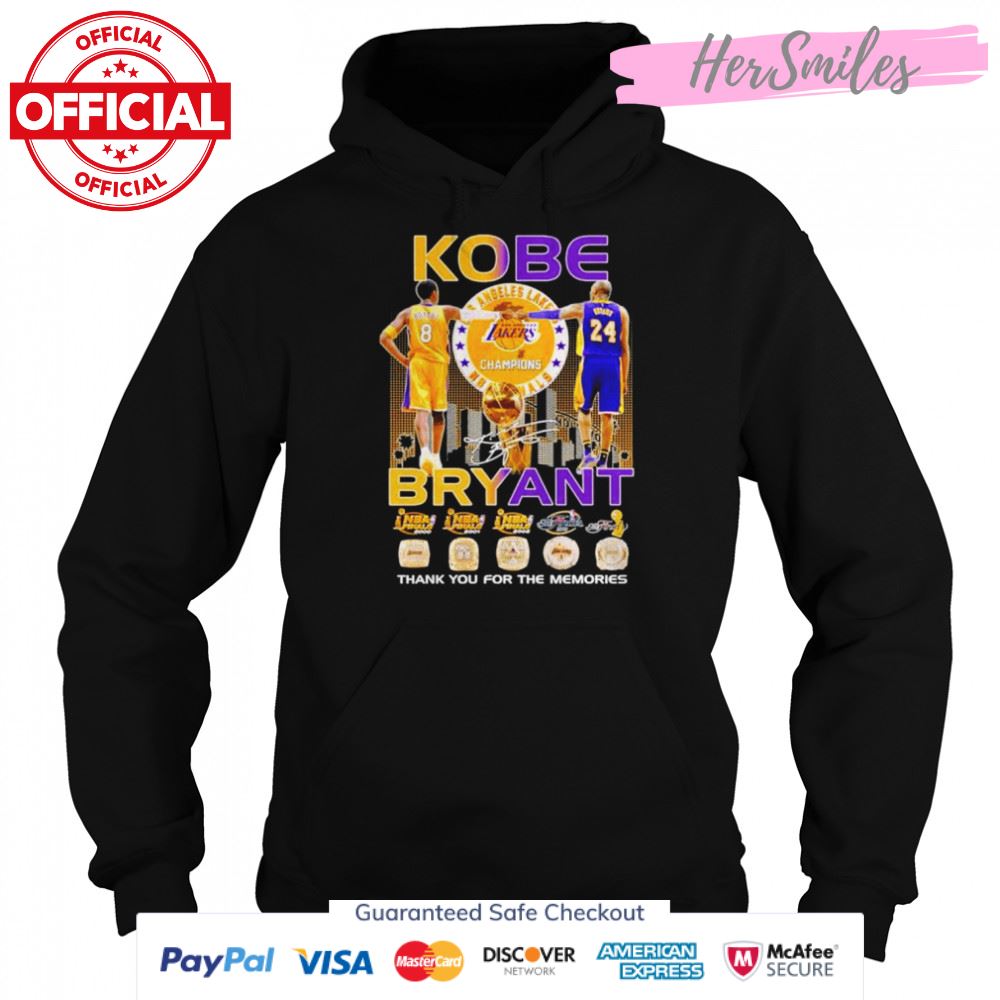 Kobe Bryant thank you for the memories signature T-shirt Kobe Bryant thank you for the memories signature T-shirt