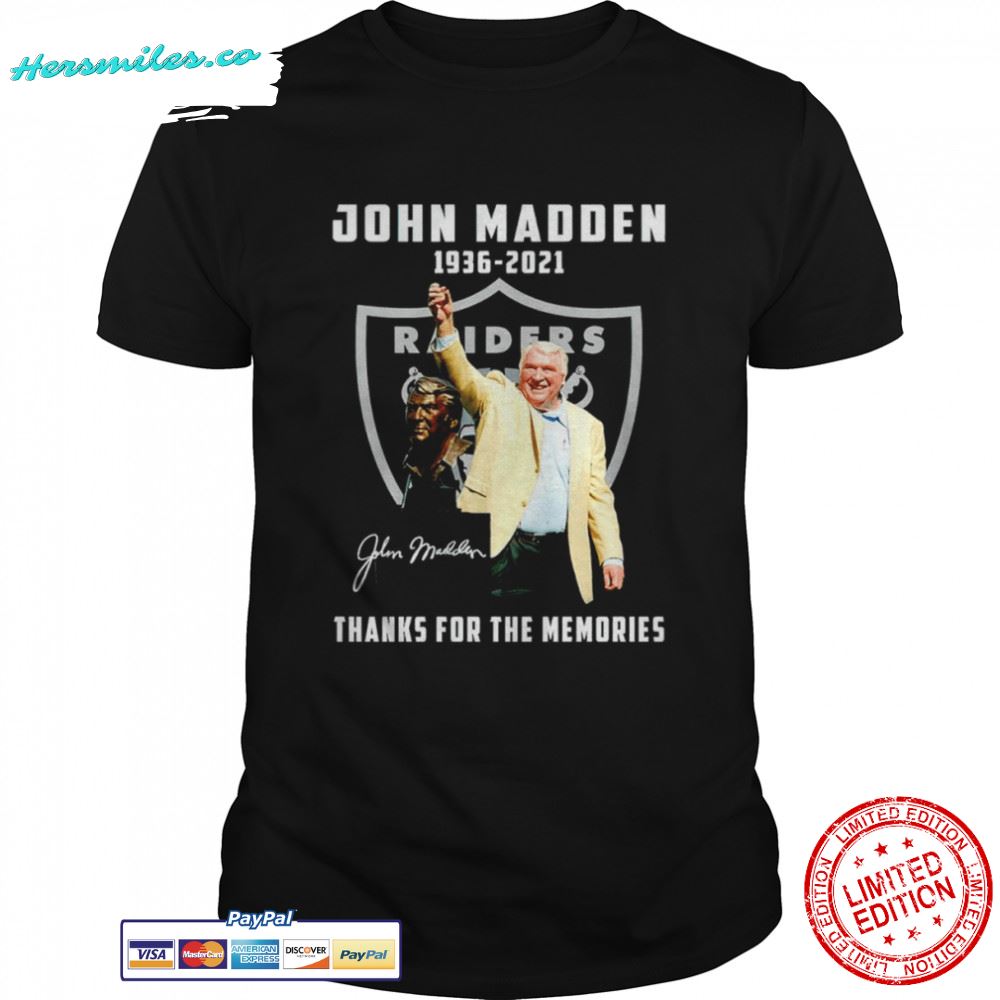 Las Vegas Raiders John Madden 1936-2021 signature shirt