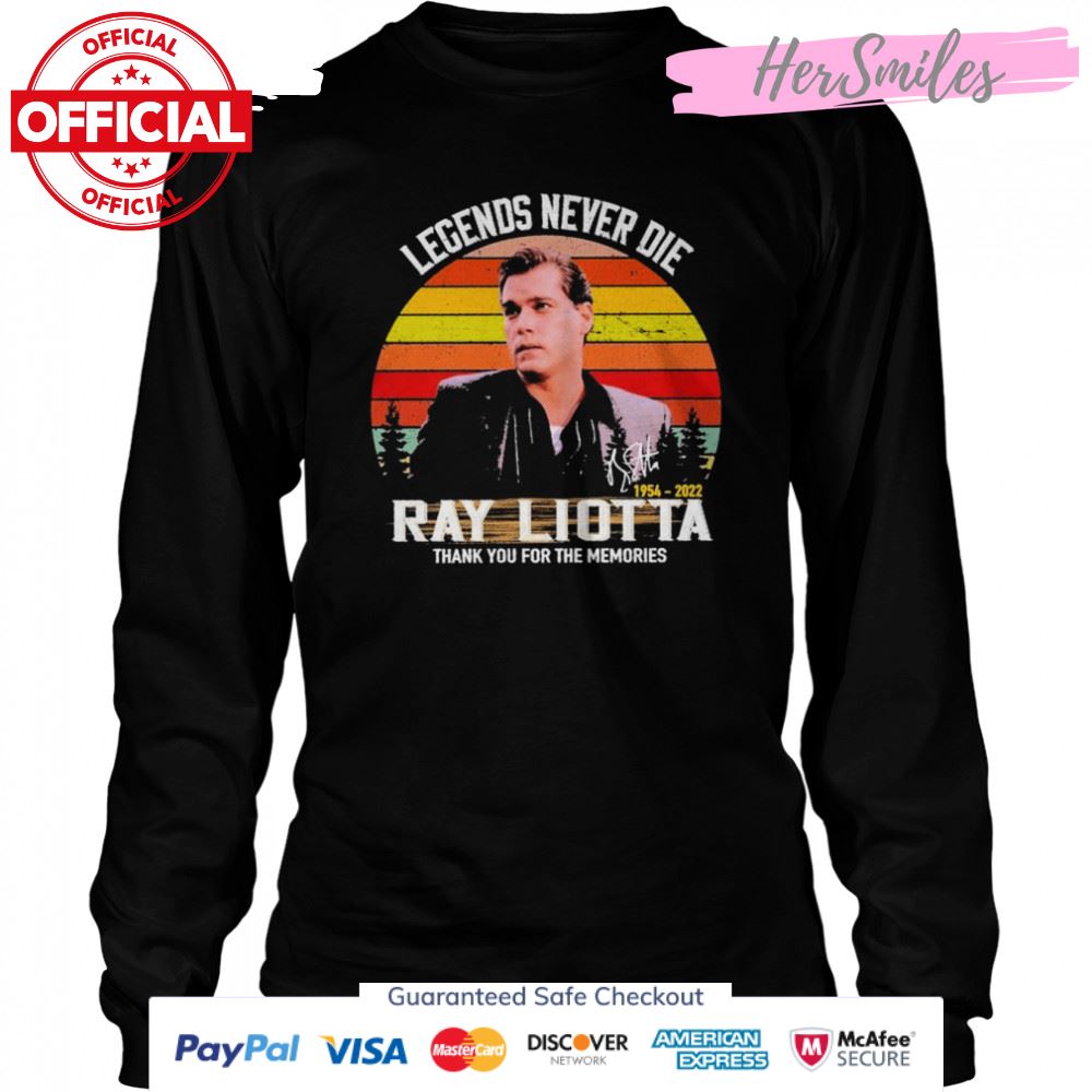 Legends never die 1954 2022 Ray Liotta thank you for the memories signature vintage shirt Legends never die 1954 2022 Ray Liotta thank you for the memories signature vintage shirt