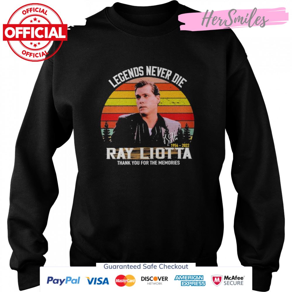 Legends never die 1954 2022 Ray Liotta thank you for the memories signature vintage shirt Legends never die 1954 2022 Ray Liotta thank you for the memories signature vintage shirt