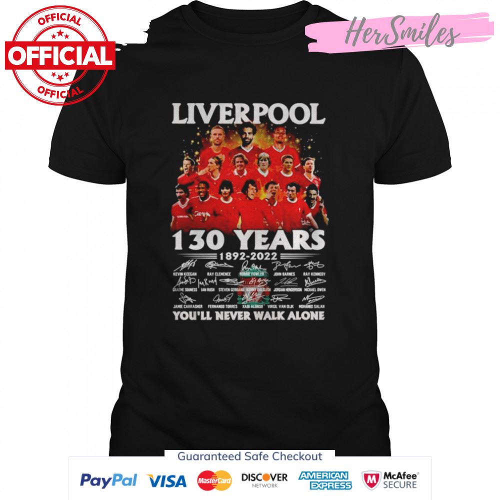 Liverpool 130 years 1892-2022 signatures shirt