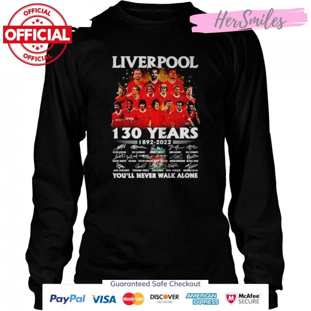 Liverpool 130 years 1892-2022 signatures shirt Liverpool 130 years 1892-2022 signatures shirt