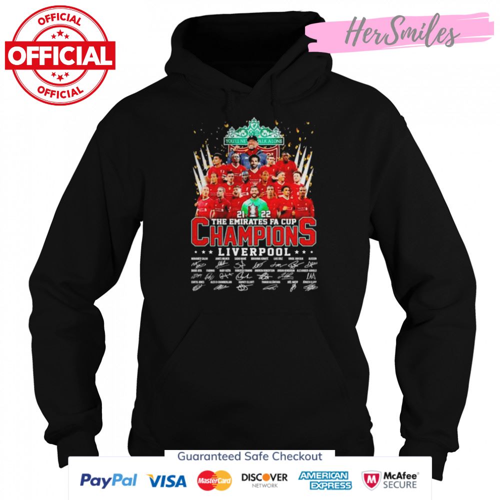 Liverpool 2022 The Emirates FA Cup Champions signatures shirt Liverpool 2022 The Emirates FA Cup Champions signatures shirt