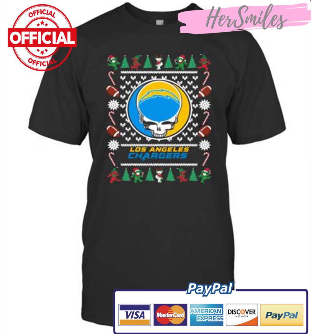 Los Angeles Chargers Grateful Dead Ugly Christmas T-Shirt