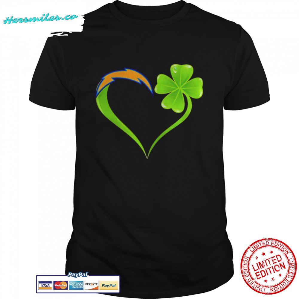 Los Angeles Chargers shamrock heart St Patrick’s day shirt