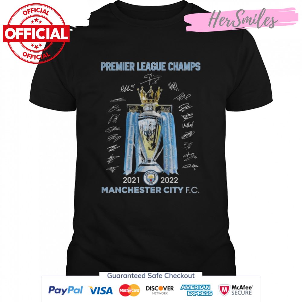 Manchester City 2021-2022 Campioni Premier League Champs Signatures Shirt