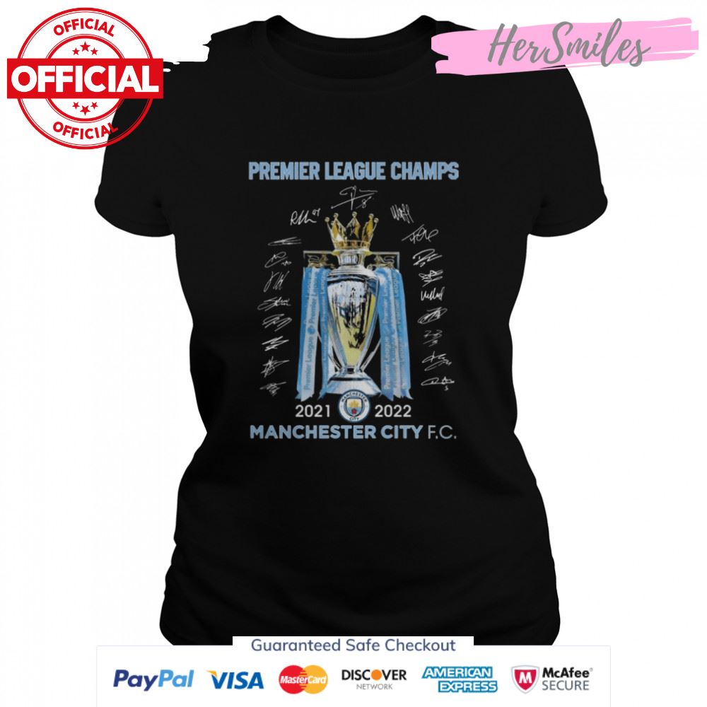 Manchester City 2021-2022 Campioni Premier League Champs Signatures Shirt