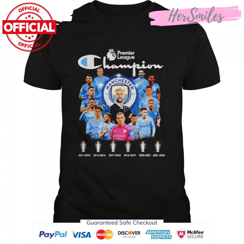 Manchester City Premier League Champion signatures shirt