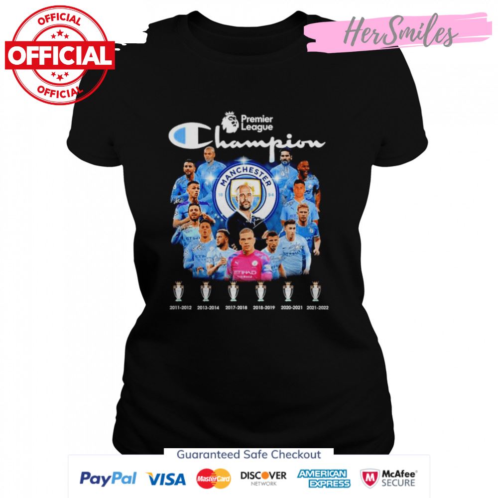 Manchester City Premier League Champion signatures shirt