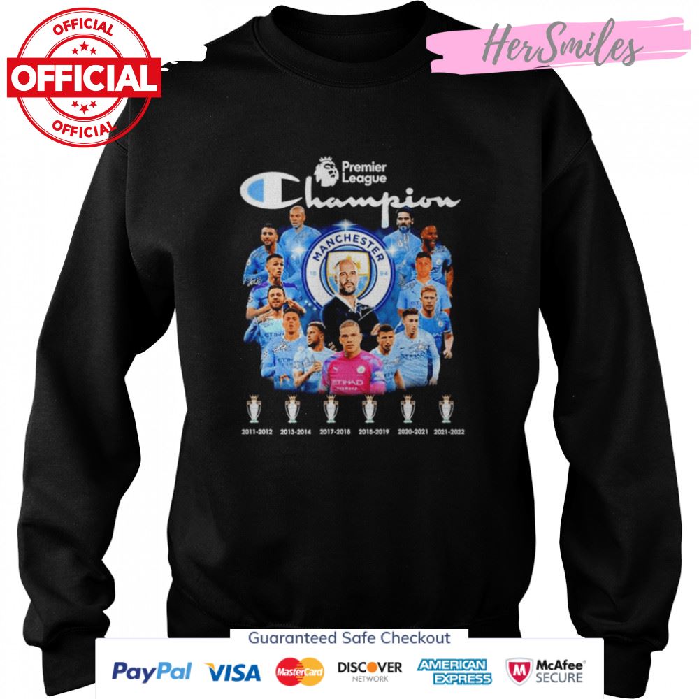 Manchester City Premier League Champion signatures shirt Manchester City Premier League Champion signatures shirt