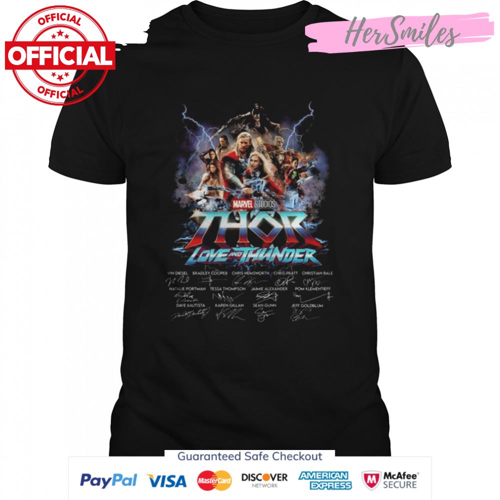 Marvel Studios Thor Love And Thunder 2022 signatures shirt