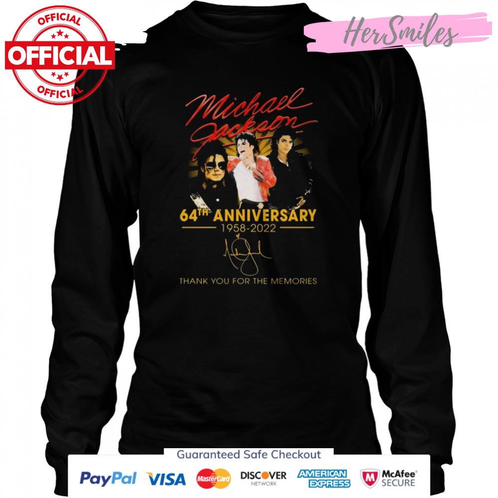 Michael Jackson 64th Anniversary 1958-2022 Signatures Thank You For The Memories Shirt Michael Jackson 64th Anniversary 1958-2022 Signatures Thank You For The Memories Shirt