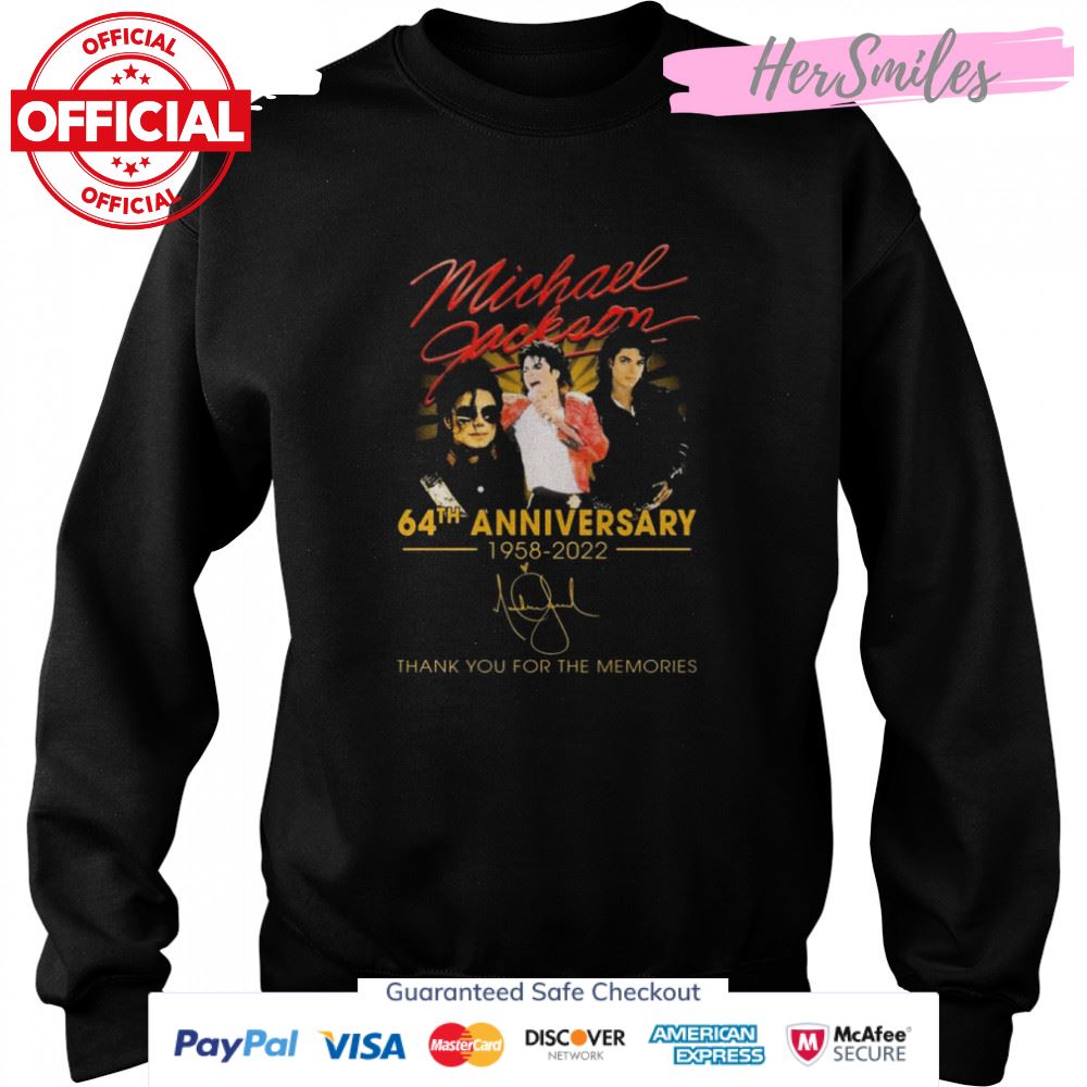 Michael Jackson 64th Anniversary 1958-2022 Signatures Thank You For The Memories Shirt Michael Jackson 64th Anniversary 1958-2022 Signatures Thank You For The Memories Shirt