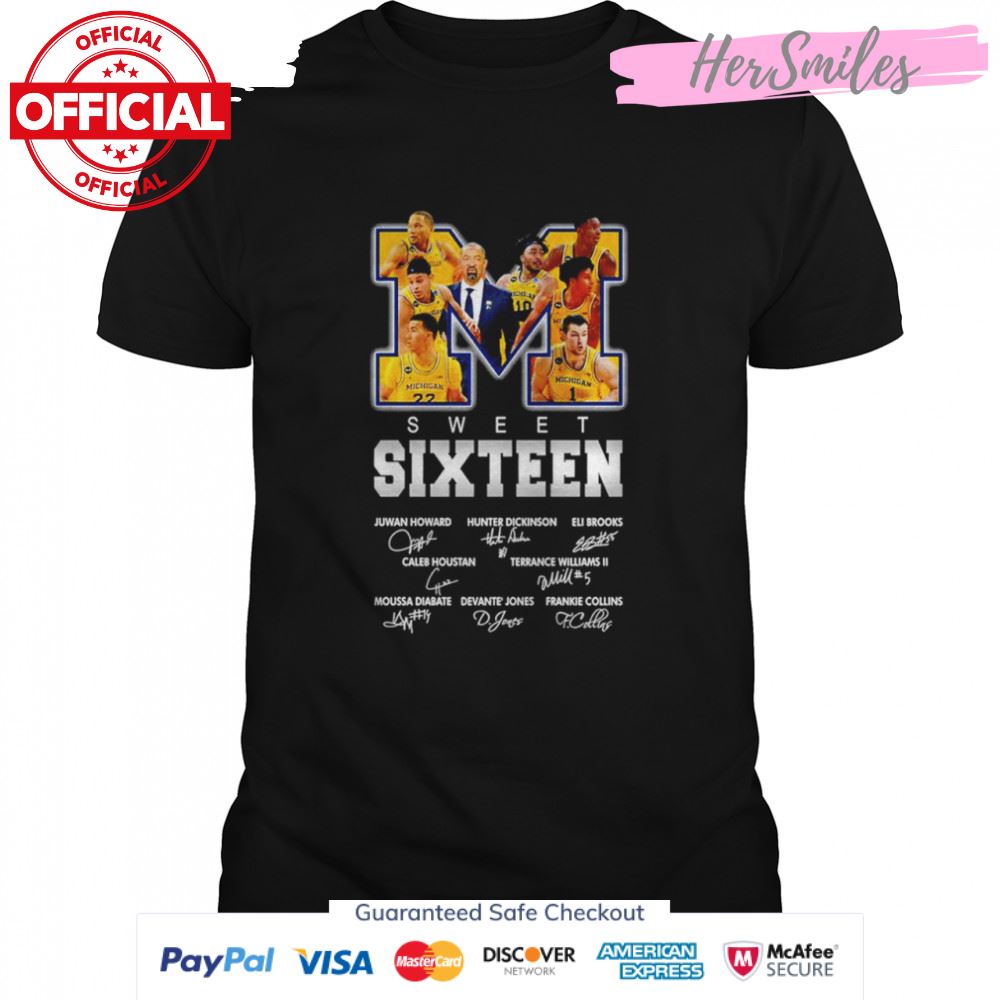 Michigan Wolverines Sweet Sixteen signatures shirt
