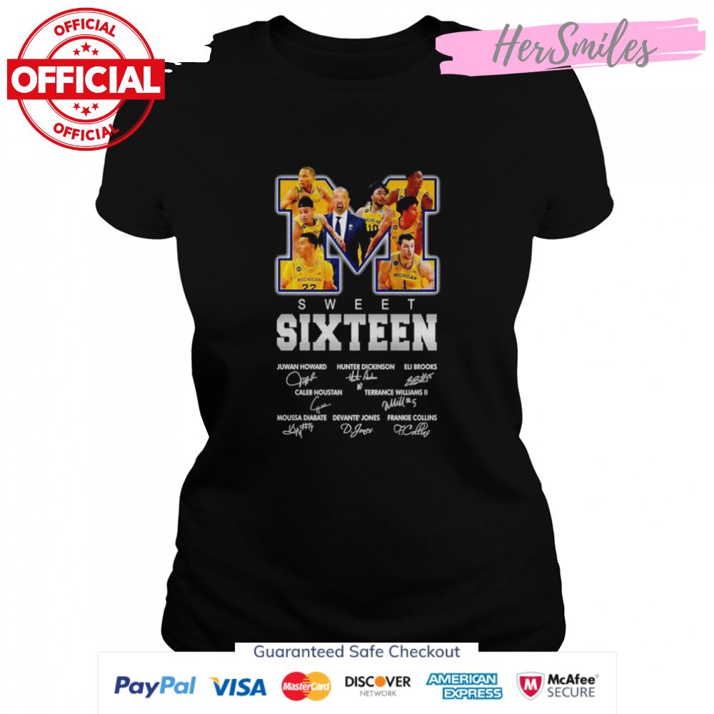 Michigan Wolverines Sweet Sixteen signatures shirt