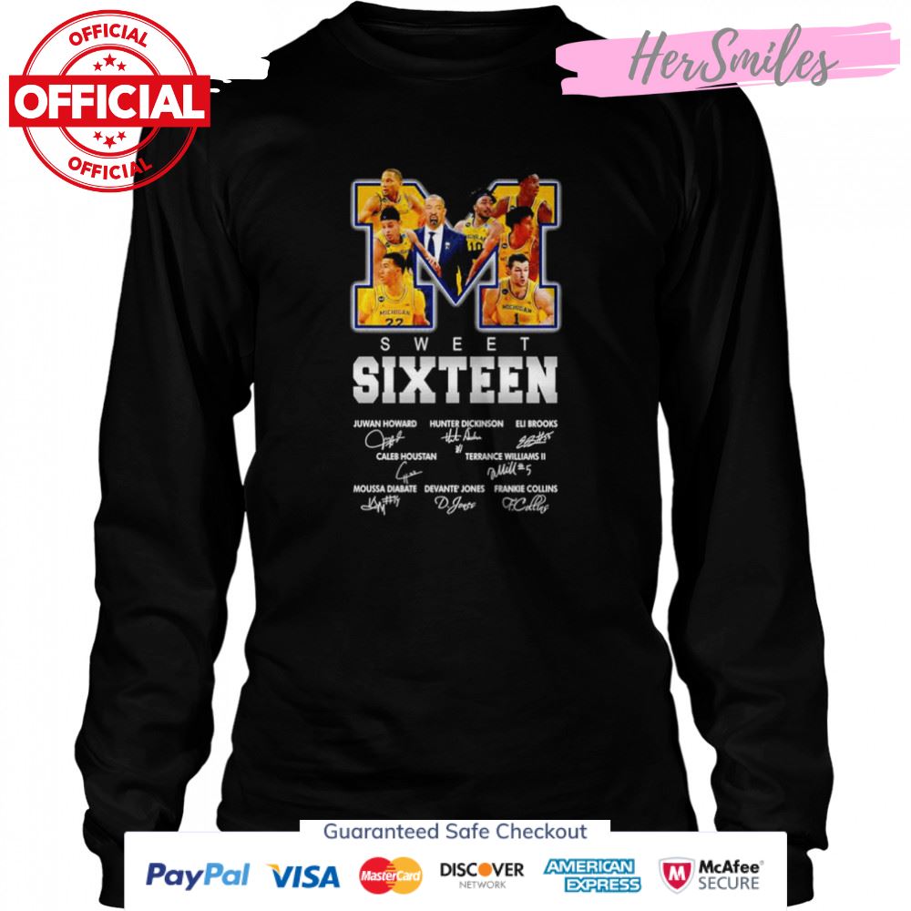 Michigan Wolverines Sweet Sixteen signatures shirt Michigan Wolverines Sweet Sixteen signatures shirt