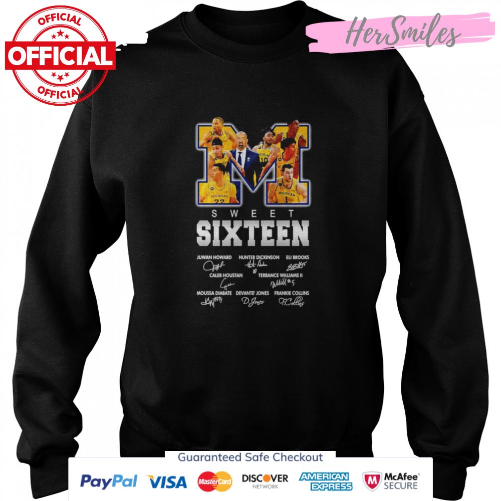 Michigan Wolverines Sweet Sixteen signatures shirt Michigan Wolverines Sweet Sixteen signatures shirt