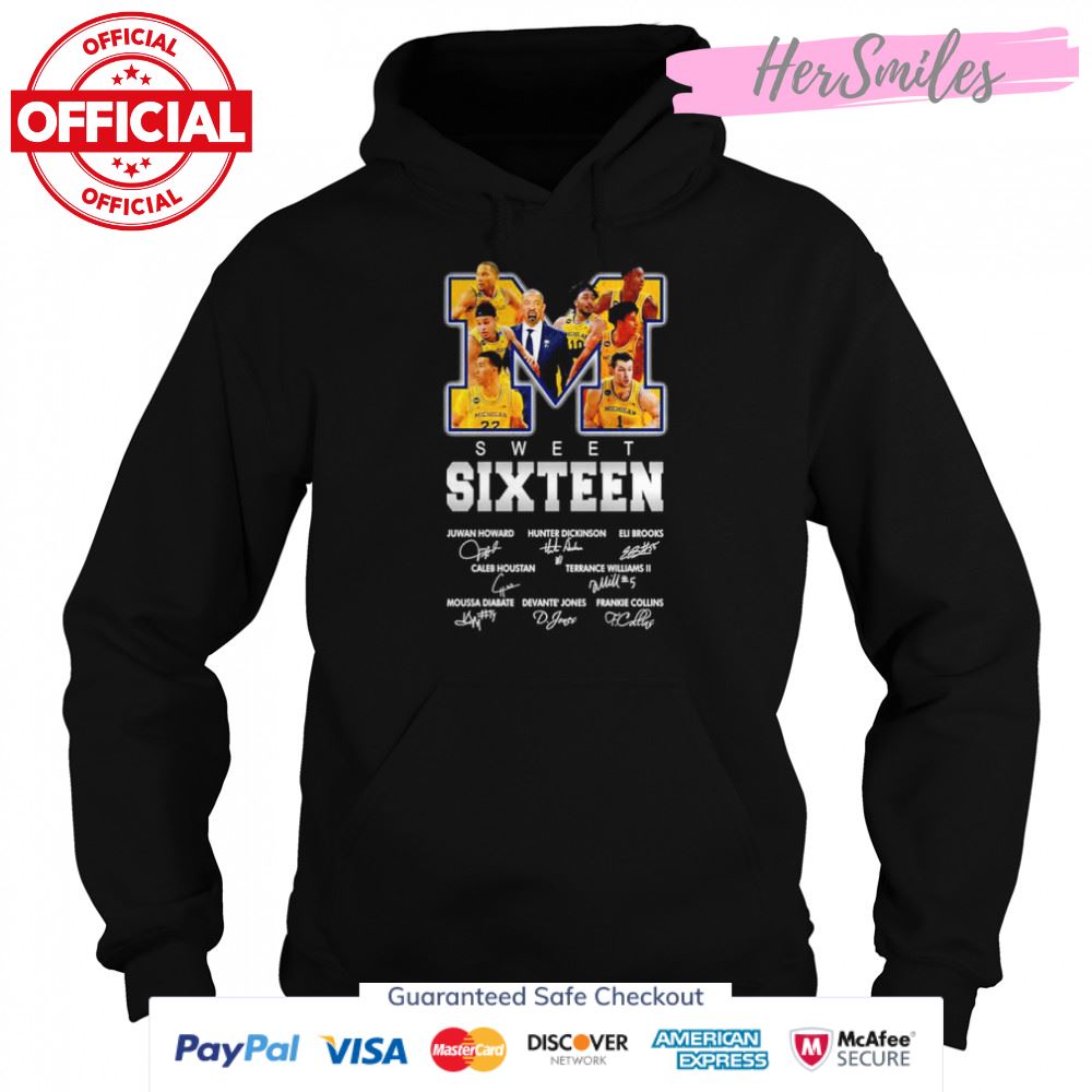 Michigan Wolverines Sweet Sixteen signatures shirt Michigan Wolverines Sweet Sixteen signatures shirt