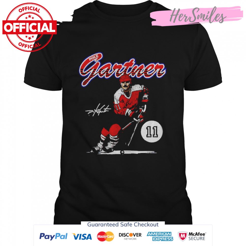 Mike Gartner Washington Capitals Retro Script Signature shirt
