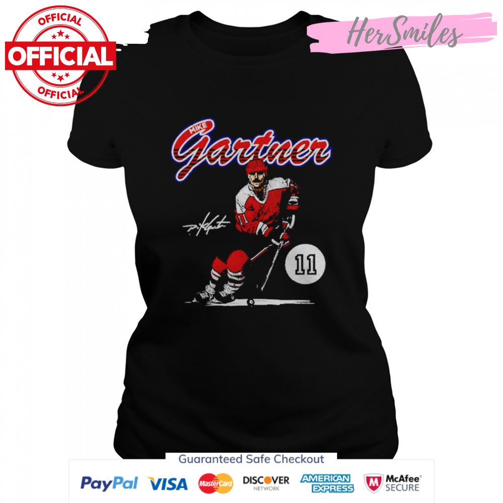 Mike Gartner Washington Capitals Retro Script Signature shirt