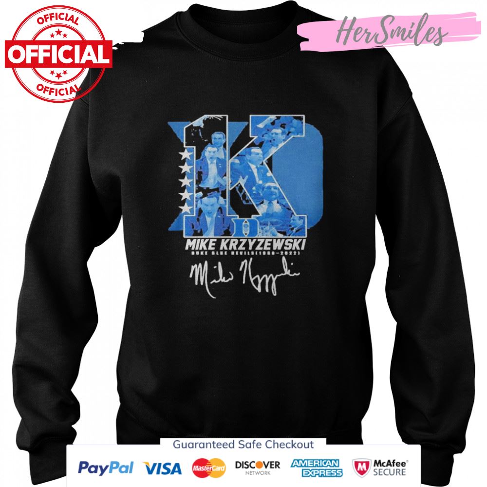 Mike Krzyzewski Duke Blue Devils 1980-2021 Signature Shirt Mike Krzyzewski Duke Blue Devils 1980-2021 Signature Shirt