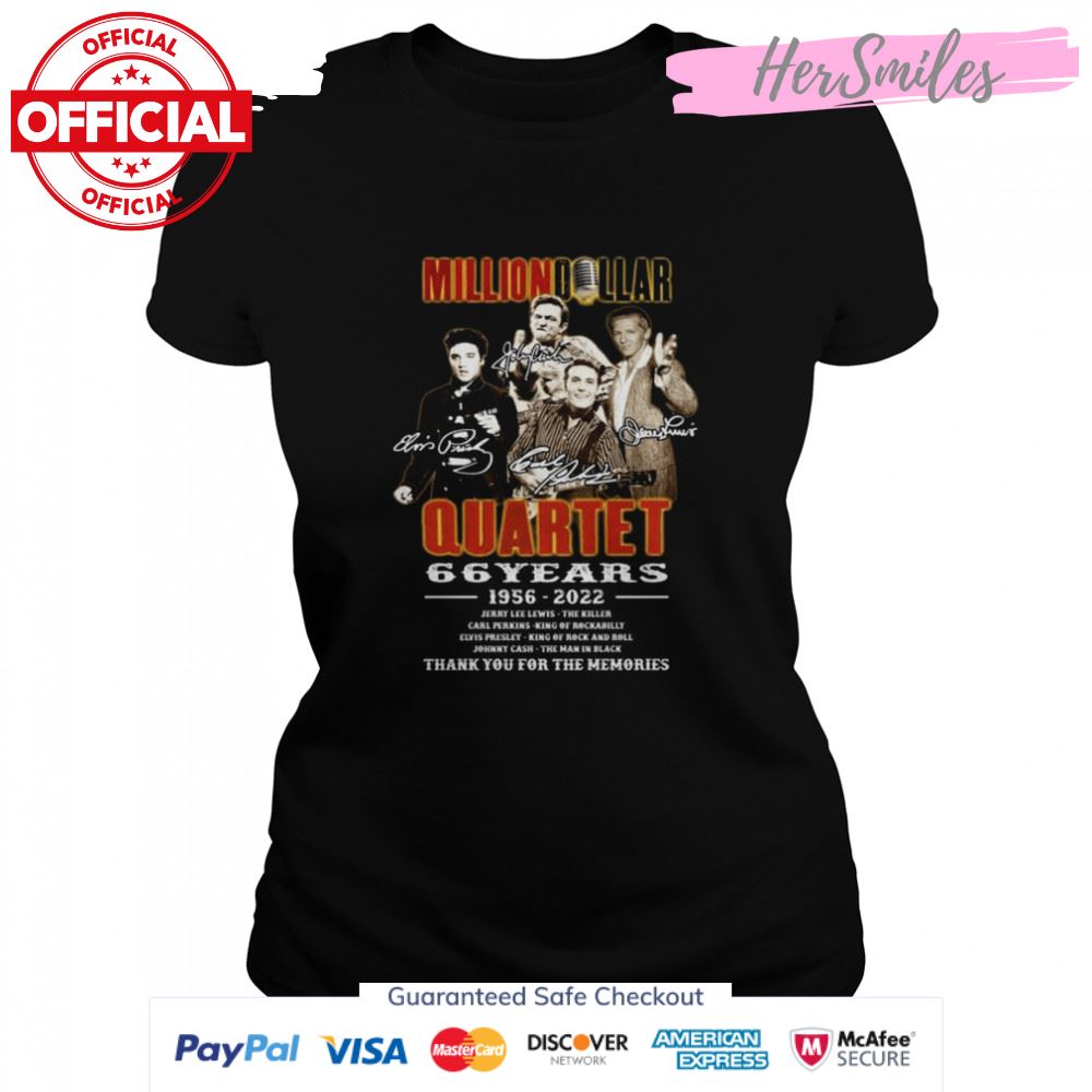 Million Dollar Quartet 66 years 1956 2022 thank you for the memories signatures shirt