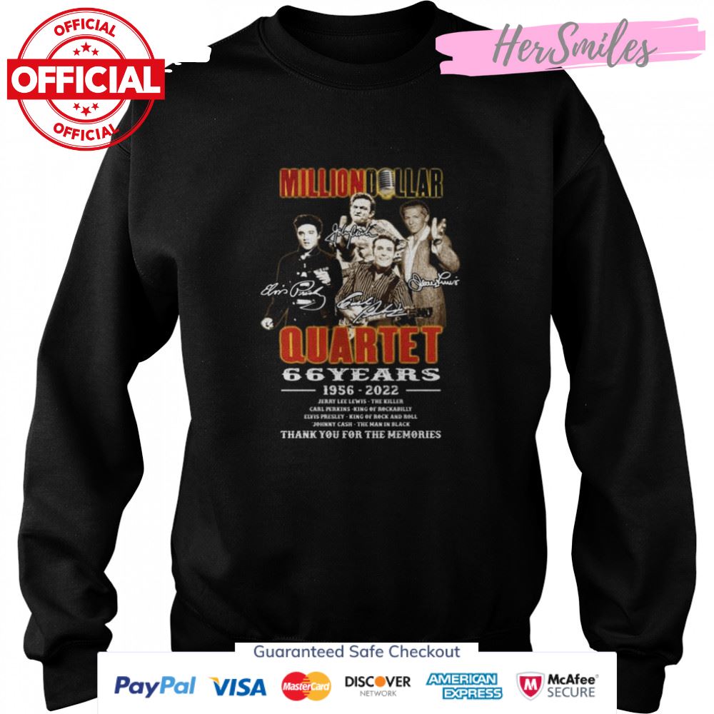 Million Dollar Quartet 66 years 1956 2022 thank you for the memories signatures shirt Million Dollar Quartet 66 years 1956 2022 thank you for the memories signatures shirt