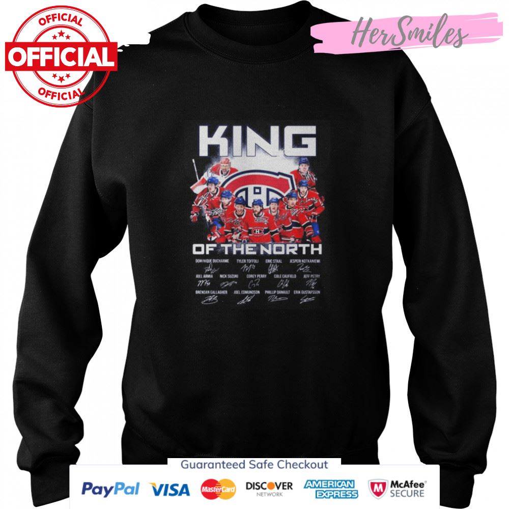 Montreal Canadiens king of the North signatures 2022 shirt Montreal Canadiens king of the North signatures 2022 shirt