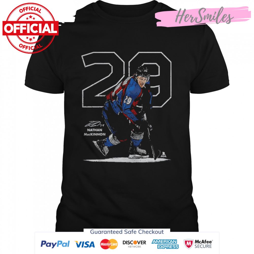 Nathan MacKinnon Number Colorado Avalanche Signature Shirt