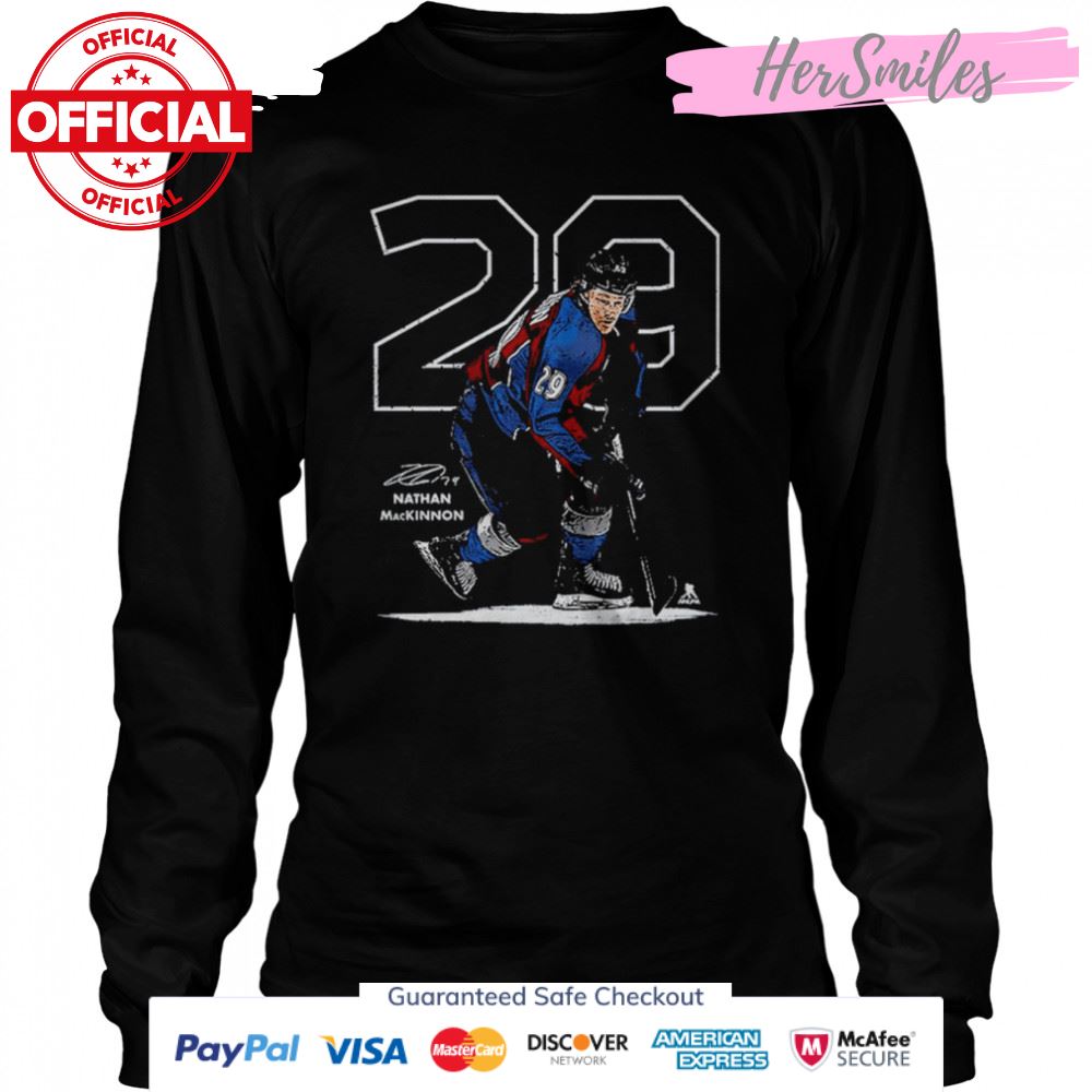 Nathan MacKinnon Number Colorado Avalanche Signature Shirt Nathan MacKinnon Number Colorado Avalanche Signature Shirt