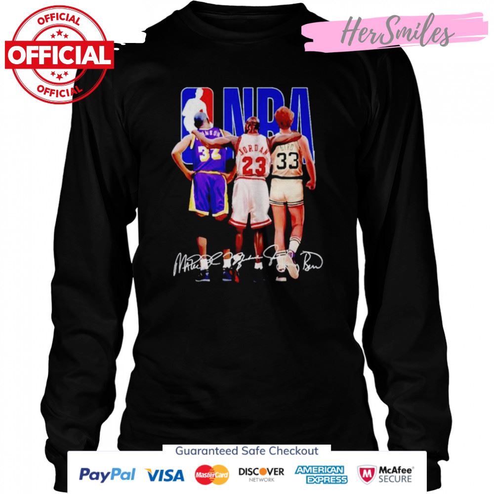 NBA Johnson Michael Jordan Larry Bird signatures shirt NBA Johnson Michael Jordan Larry Bird signatures shirt