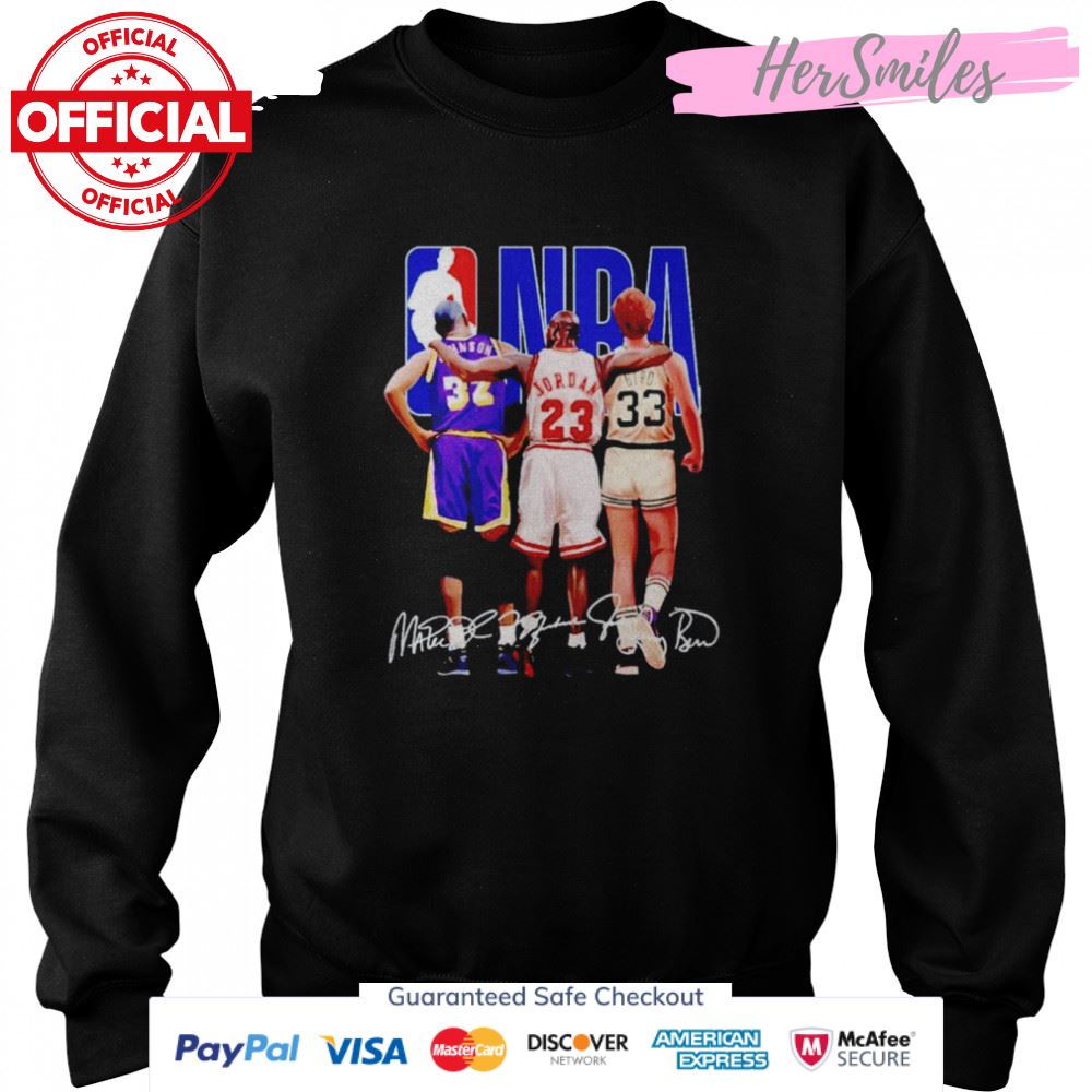 NBA Johnson Michael Jordan Larry Bird signatures shirt NBA Johnson Michael Jordan Larry Bird signatures shirt