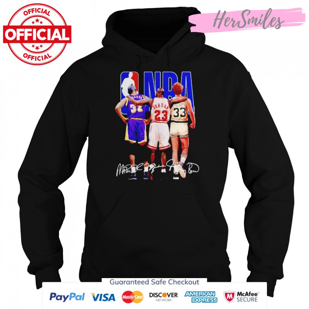 NBA Johnson Michael Jordan Larry Bird signatures shirt NBA Johnson Michael Jordan Larry Bird signatures shirt