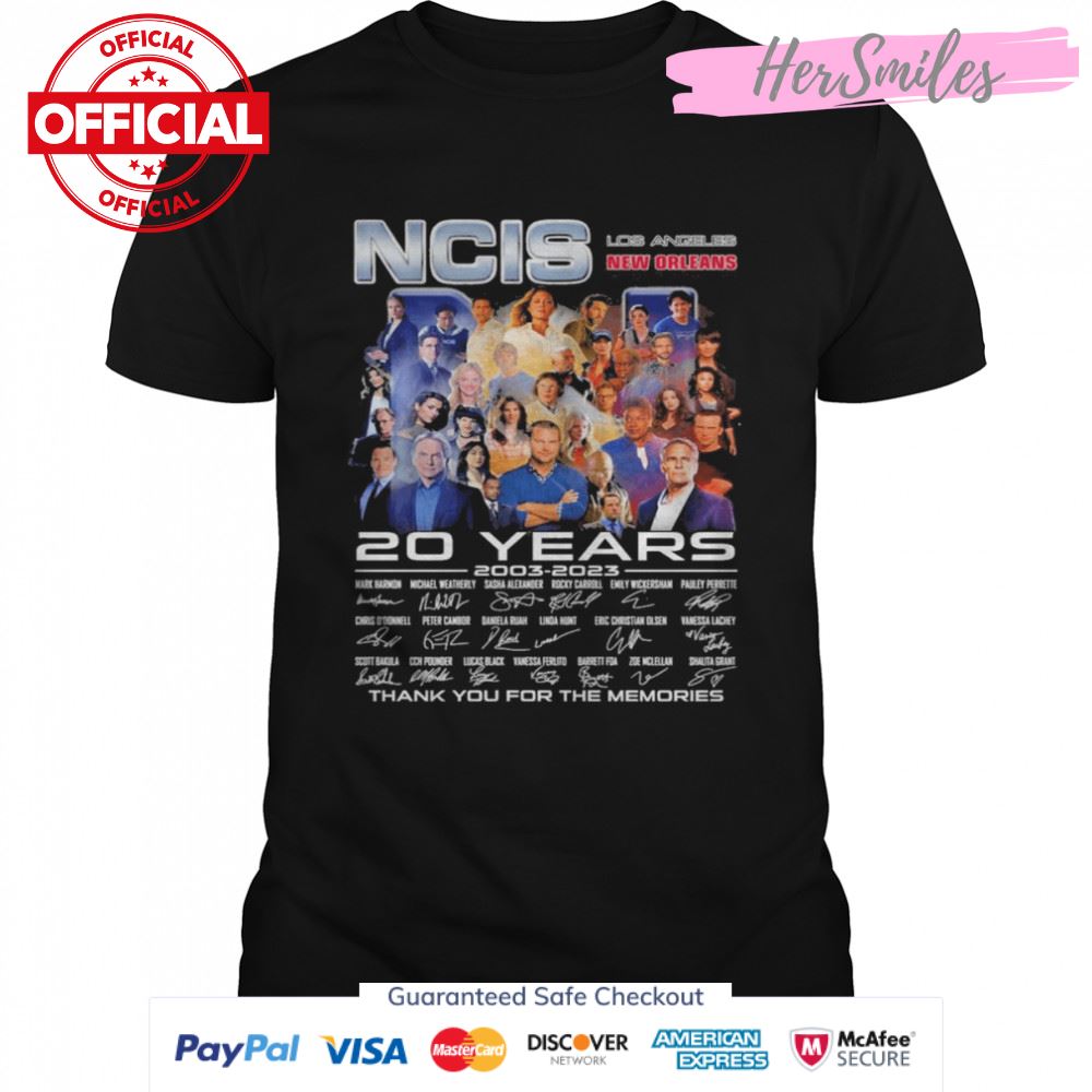 NCIS Los Angeles New Orleans 20 Years 2003-2023 Signature Thank You For The Memories Shirt