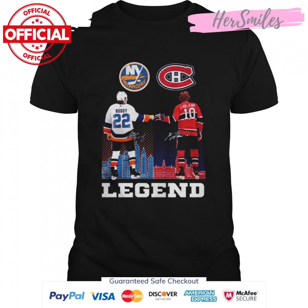 New York Islanders Bossy and Colorado Avalanche Lafleur legend signature shirt