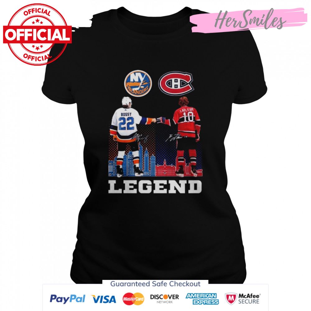 New York Islanders Bossy and Colorado Avalanche Lafleur legend signature shirt