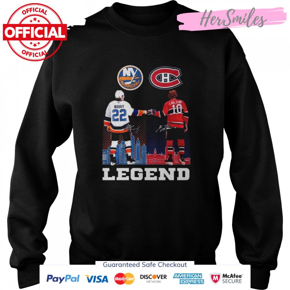 New York Islanders Bossy and Colorado Avalanche Lafleur legend signature shirt New York Islanders Bossy and Colorado Avalanche Lafleur legend signature shirt