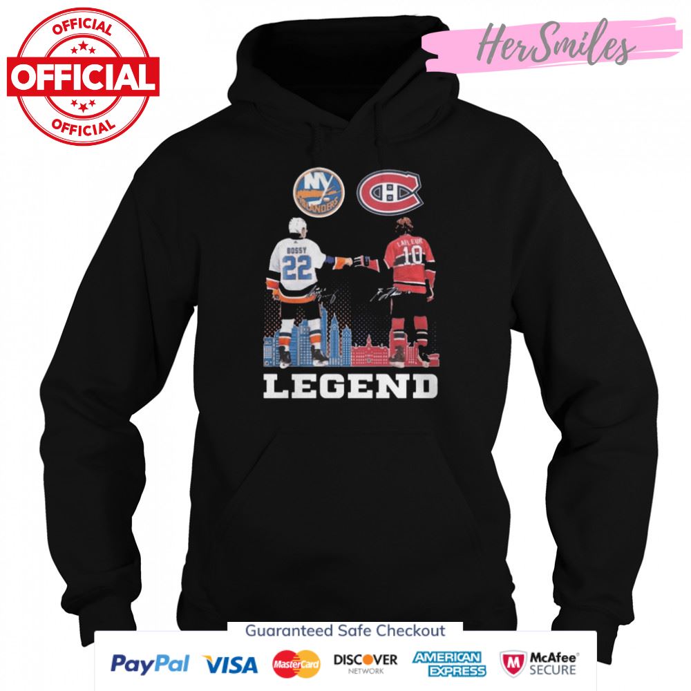 New York Islanders Bossy and Montreal Canadiens Lafleur legend signatures shirt New York Islanders Bossy and Montreal Canadiens Lafleur legend signatures shirt