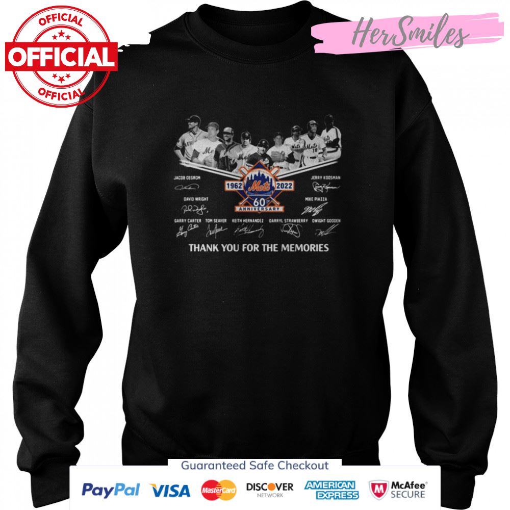 New York Mets 1962 2022 60th anniversary signatures thank you for the memories shirt New York Mets 1962 2022 60th anniversary signatures thank you for the memories shirt