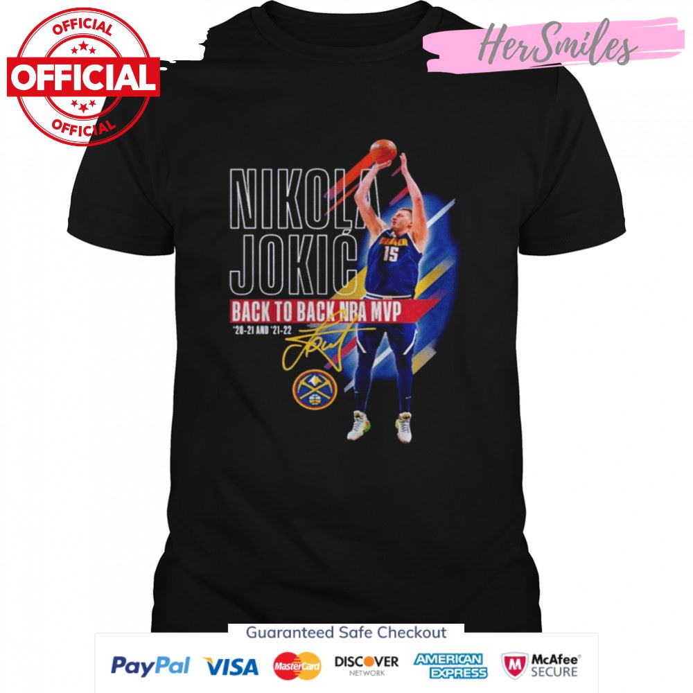 Nikola Jokic 2021-22 Back to Back NBA MVP signature shirt