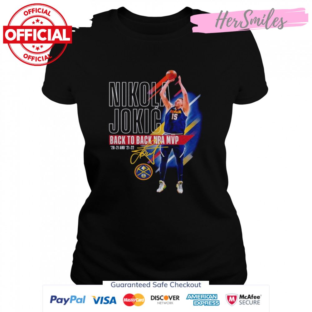 Nikola Jokic 2021-22 Back to Back NBA MVP signature shirt
