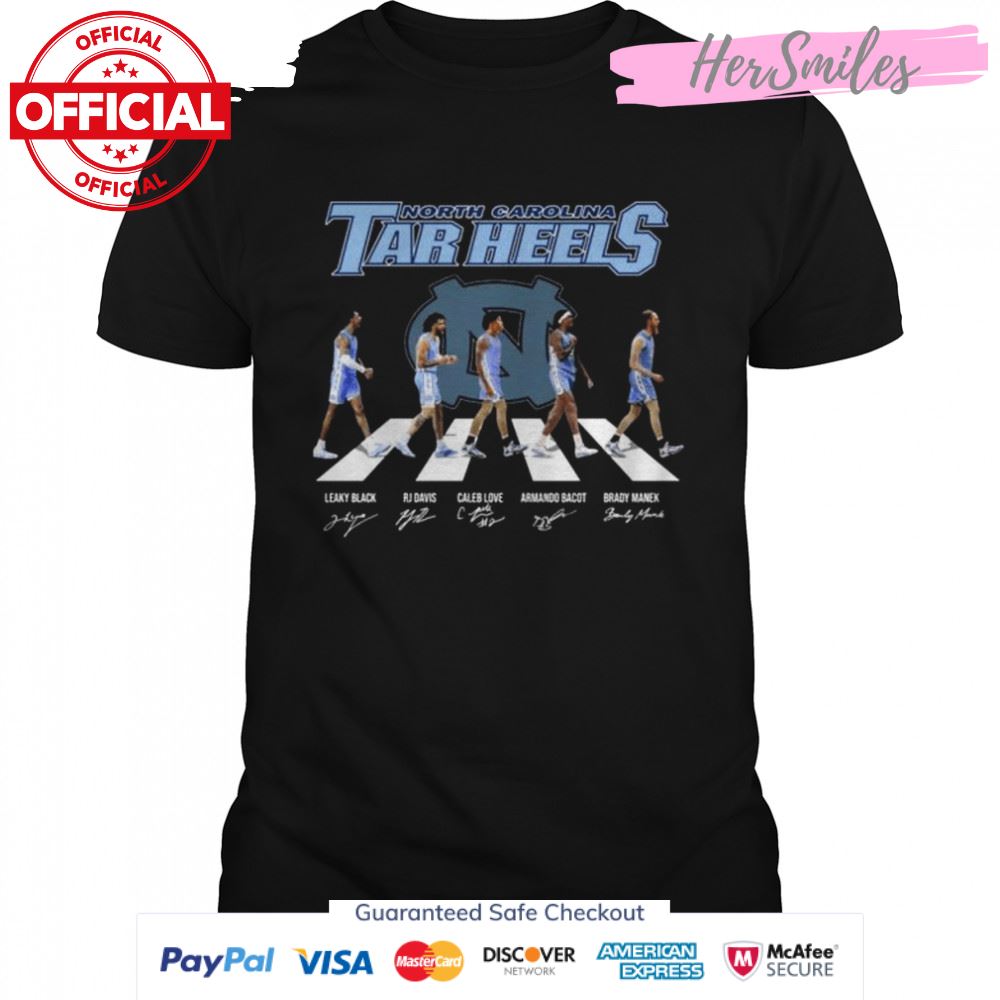 North Carolina Tar Heels Abbey Road signatures 2022 shirt