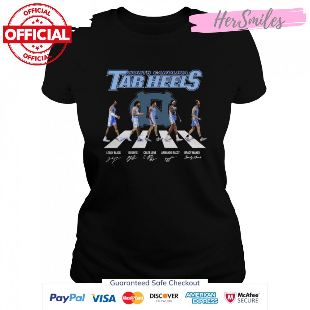 North Carolina Tar Heels Abbey Road signatures 2022 shirt