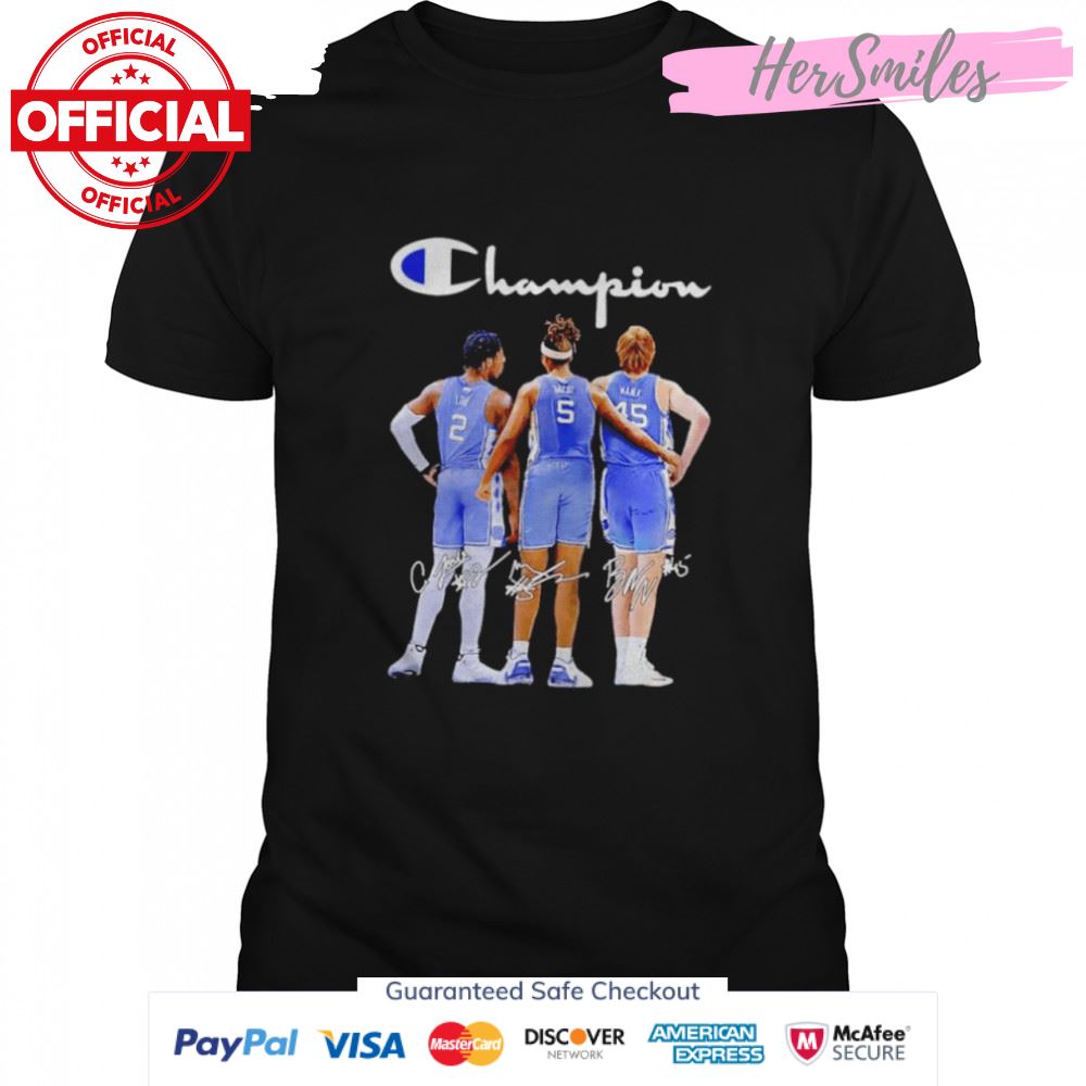 North Carolina Tar Heels champion Caleb Love Armando Bacot and Brady Manek signatures shirt