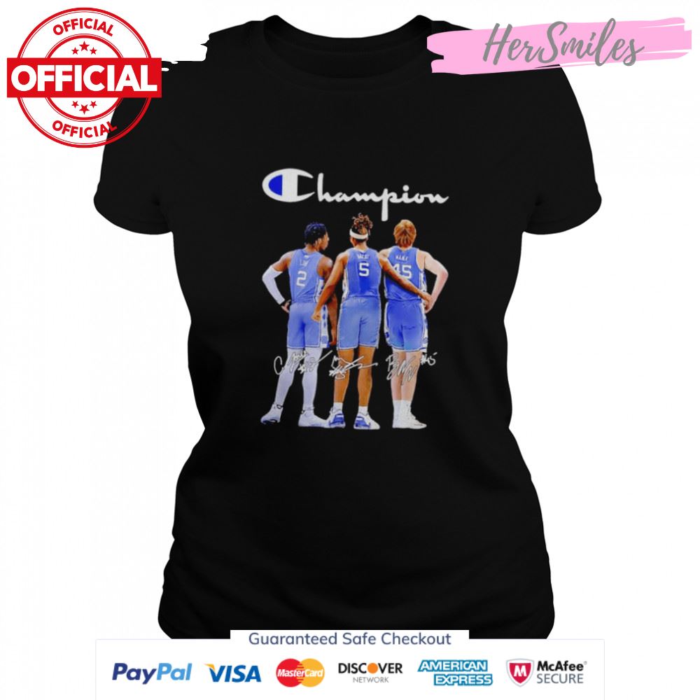North Carolina Tar Heels champion Caleb Love Armando Bacot and Brady Manek signatures shirt